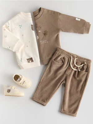 Reserved - Spodnie z wiązaniem - brązowy