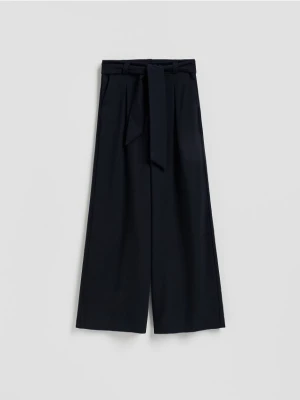 Reserved - Spodnie z wiązaniem - granatowy