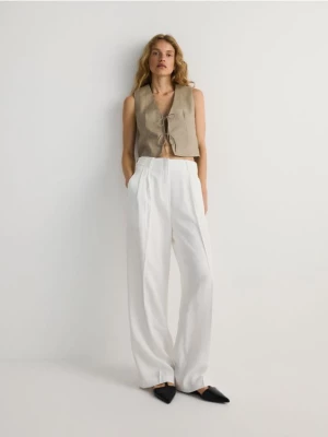 Reserved - Spodnie z wiskozą - biały