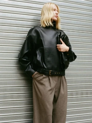 Reserved - Spodnie z wiskozą - ciemnobrązowy