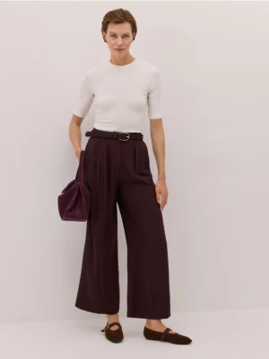 Reserved - Spodnie z wiskozą CIRCULOSE® - ciemnobrązowy