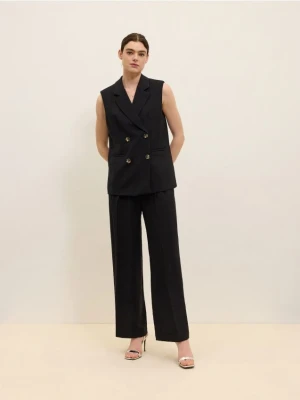 Reserved - Spodnie z wiskozą - czarny