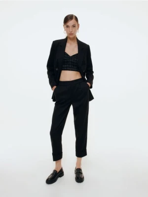 Reserved - Spodnie z wiskozą - czarny
