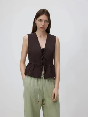 Reserved - Spodnie z wiskozą - jasnozielony