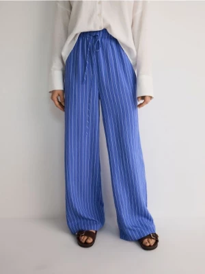 Reserved - Spodnie z wiskozą - niebieski