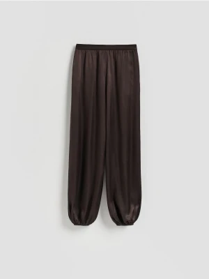 Reserved - Spodnie z wiskozy - ciemnobrązowy