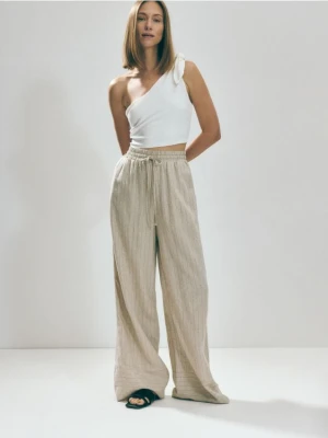 Reserved - Spodnie z wiskozy i lnu - wielobarwny