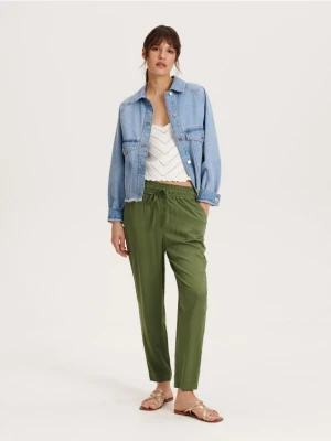 Reserved - Spodnie z wiskozy - zielony