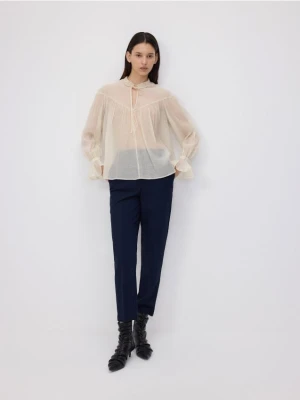 Reserved - Spodnie z wysokim stanem - granatowy