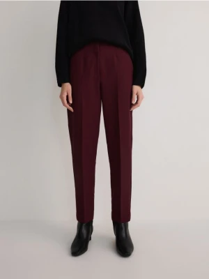 Reserved - Spodnie z wysokim stanem - mahoniowy