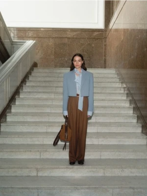 Reserved - Spodnie z zakładkami - brązowy