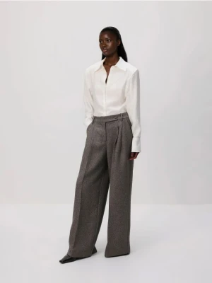 Reserved - Spodnie z zakładkami - brązowy