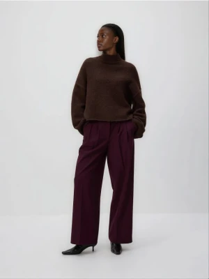 Reserved - Spodnie z zakładkami - burgundowy