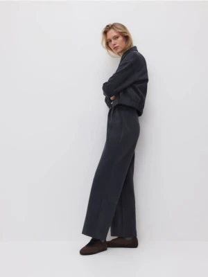 Reserved - Spodnie z zakładkami - ciemnoszary