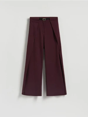 Reserved - Spodnie z zakładkami - mahoniowy