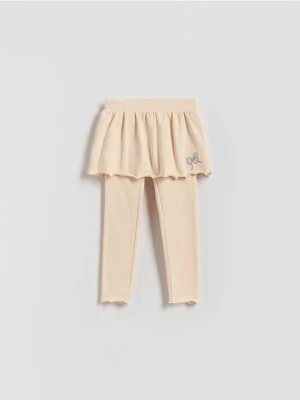 Reserved - Spodnie ze spódnicą - kremowy
