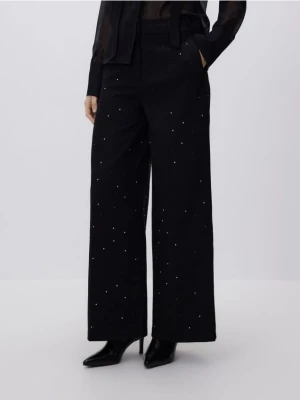 Reserved - Spodnie ze strasem - czarny