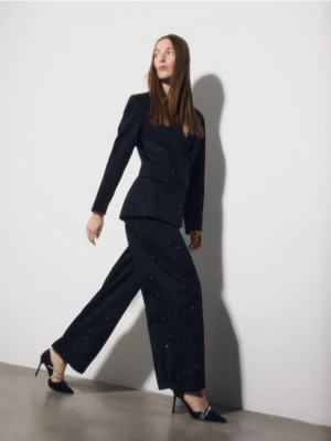 Reserved - Spodnie ze strasem - czarny