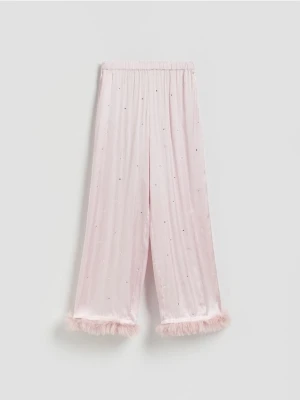 Reserved - Spodnie ze strasem - pastelowy róż