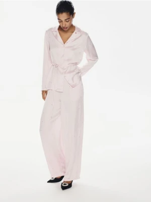 Reserved - Spodnie ze strasem - pastelowy róż