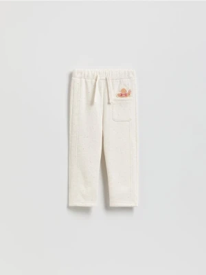 Reserved - Spodnie ze świąteczną aplikacją - złamana biel
