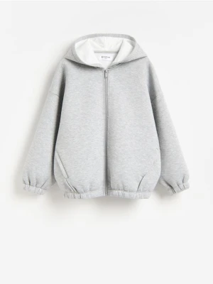Reserved - Sportowa bluza neoprenowa - jasnoszary