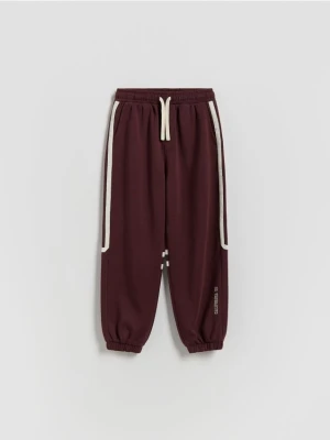 Reserved - Sportowe joggery baggy - bordowy