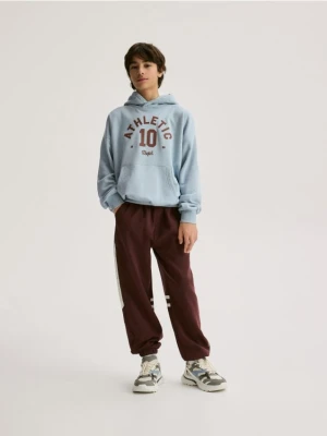Reserved - Sportowe joggery baggy - bordowy