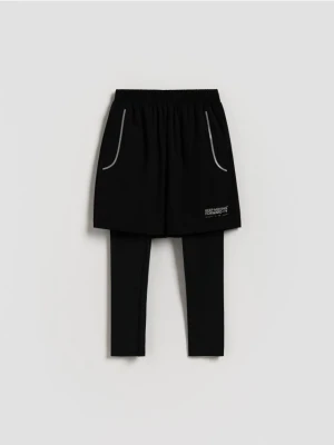 Reserved - Sportowe leginsy z szortami - czarny