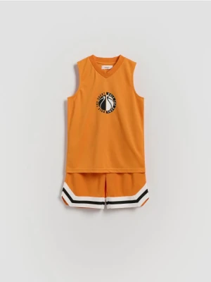 Reserved - Sportowy komplet z nadrukiem - pomarańczowy