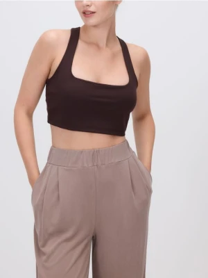 Reserved - Sportowy top - ciemnobrązowy
