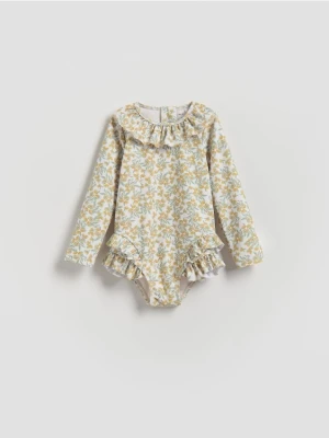 Reserved - Strój kąpielowy z długim rękawem - złamana biel