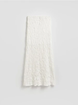 Reserved - Strukturalana spódnica maxi - biały