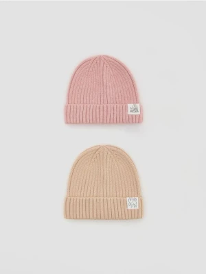 Reserved - Strukturalna czapka z naszywką 2 pack - wielobarwny