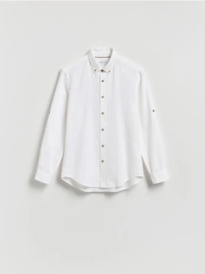 Reserved - Strukturalna koszula regular fit - biały