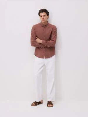 Reserved - Strukturalna koszula regular fit - fioletowy