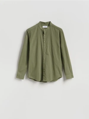 Reserved - Strukturalna koszula regular fit - zielony