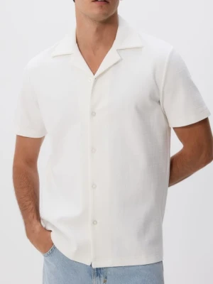 Reserved - Strukturalna koszula regular fit - złamana biel