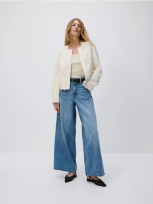 Reserved - Strukturalna kurtka - złamana biel