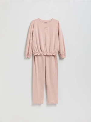 Reserved - Strukturalna piżama - brudny róż