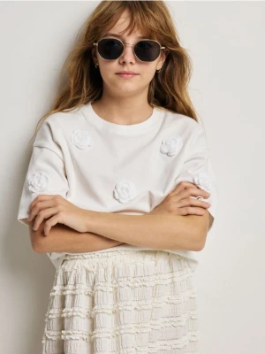 Reserved - Strukturalna spódnica maxi - złamana biel