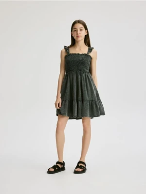 Reserved - Strukturalna sukienka na ramiączkach - ciemnoszary