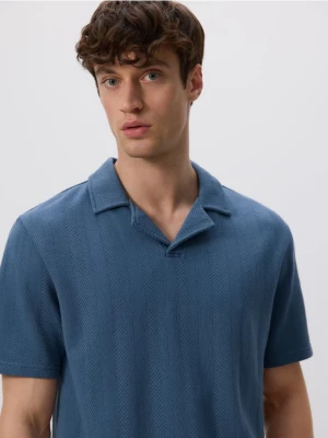 Reserved - Strukturalne polo comfort fit - granatowy