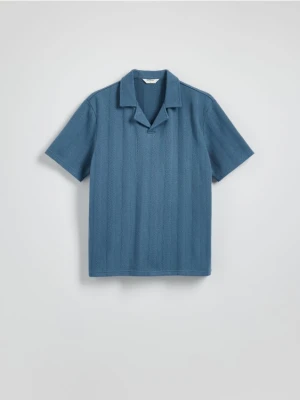 Reserved - Strukturalne polo comfort fit - granatowy