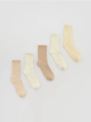 Reserved - Strukturalne skarpetki 5 pack - pastelowy róż