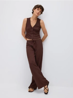 Reserved - Strukturalne spodnie - brązowy