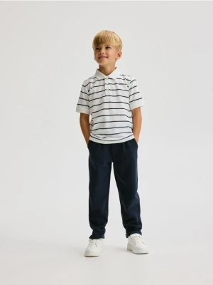 Reserved - Strukturalne spodnie chino - granatowy