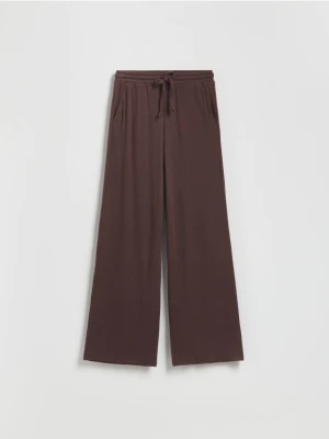 Reserved - Strukturalne spodnie - ciemnobrązowy