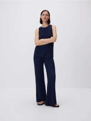 Reserved - Strukturalne spodnie - granatowy