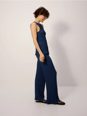 Reserved - Strukturalne spodnie - granatowy